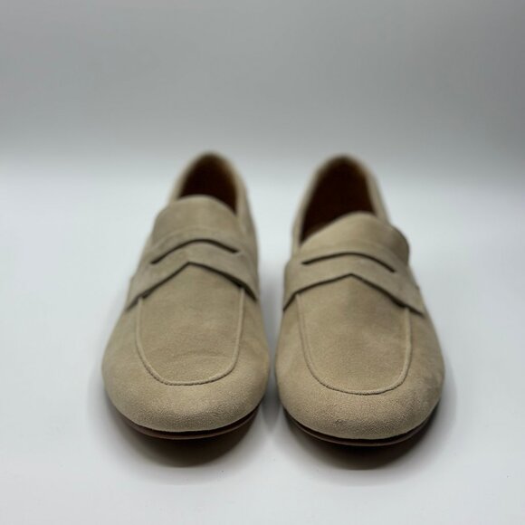 Quince Women's Italian Suede Penny Loafer in Almond Color Size 8 - Picture 4 of 9